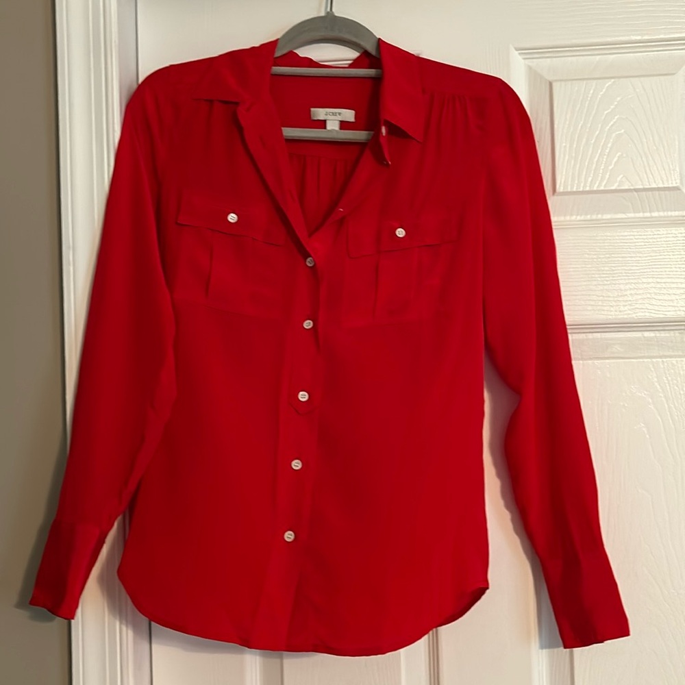 J. Crew 100% silk button down
